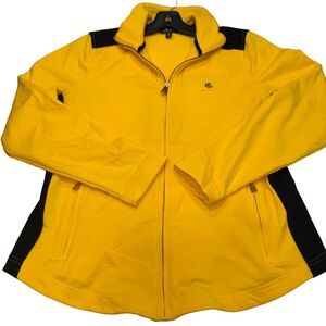 Lauren Ralph Lauren Jacket Women Sz L Yellow Full  Zip Athletic Long Sleeve
